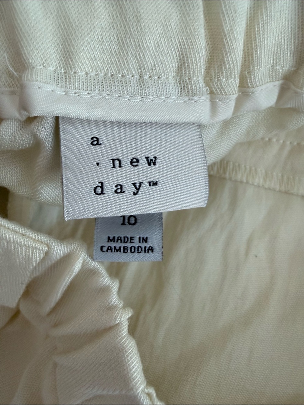 A New Day Cream Wide Leg Lyocell Blend Pull On Pants Size 10 NWT - Picture 4 of 5